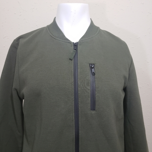 Alcott men zip up sweater military green size L - Picture 2 of 8